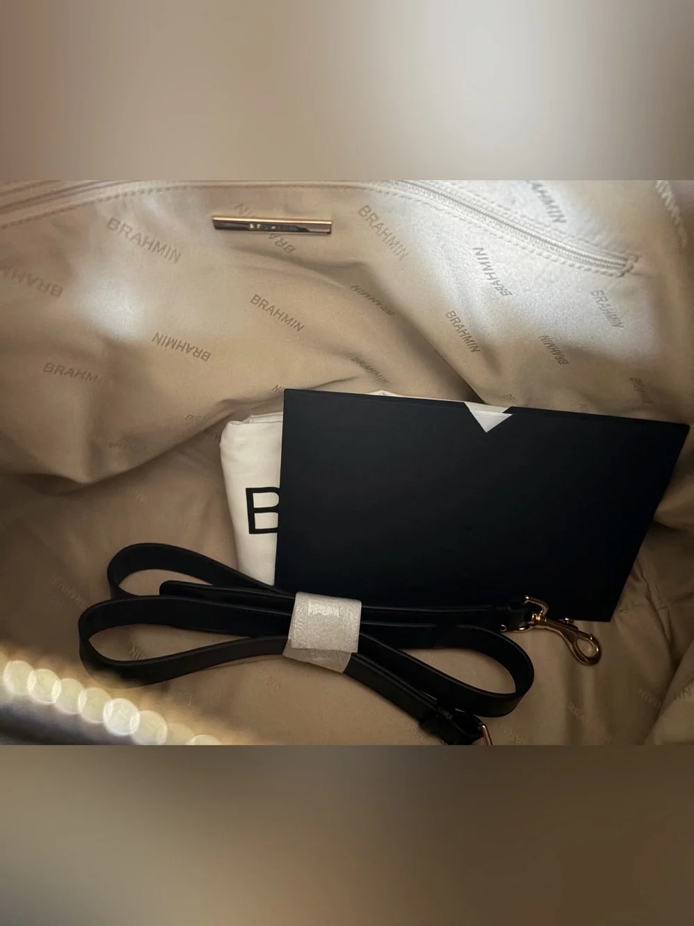 Brahmin Black Leather Duffel Tote
